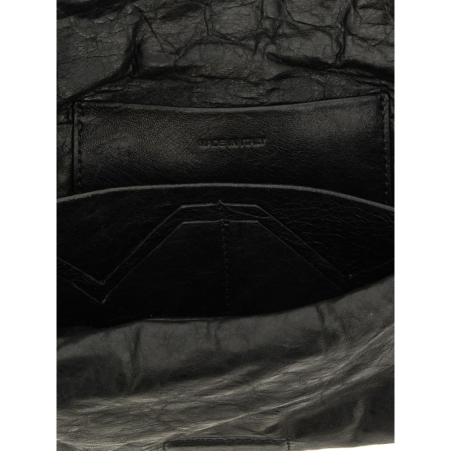 Rick Owens Black Lamb Leather Clutch Bag