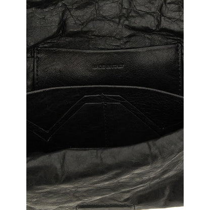 Rick Owens Black Lamb Leather Clutch Bag