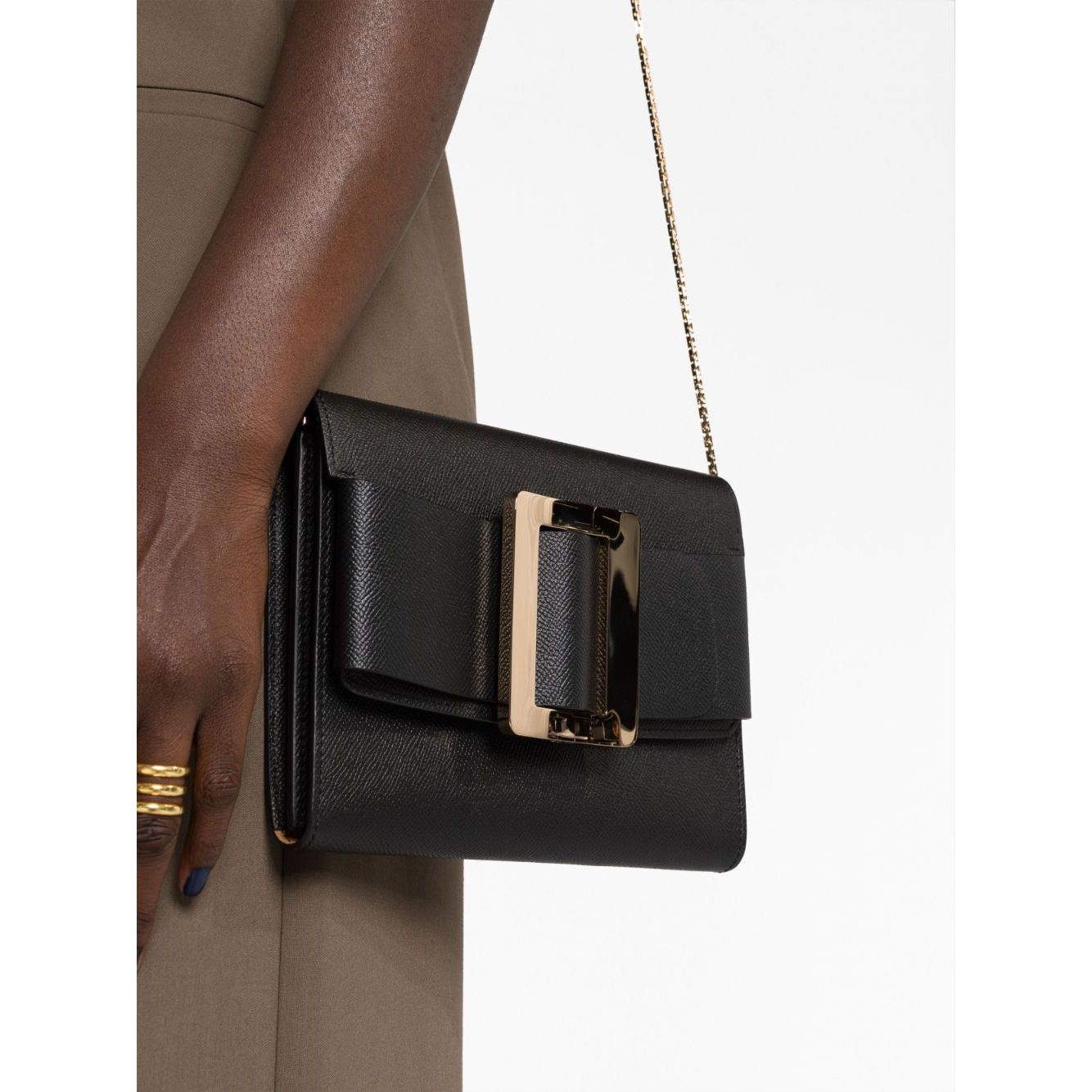 Boyy Buckle Travel Case Epsom Leather Handbag Clutches