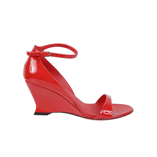 Ferragamo leather wedge sandals with open toe
