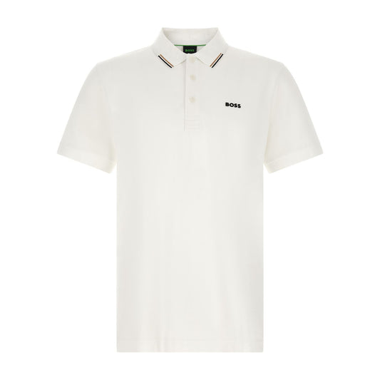 Hugo Boss White Cotton Polo Shirt