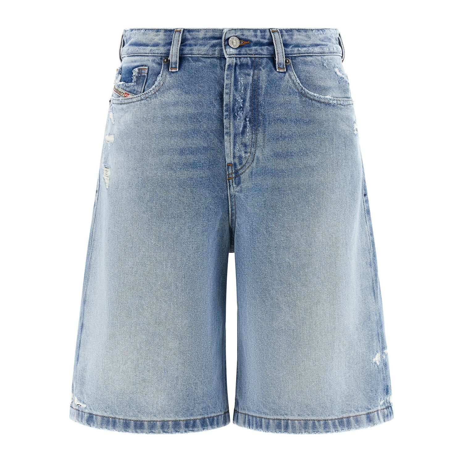 Diesel Blue Cotton Bermuda Shorts
