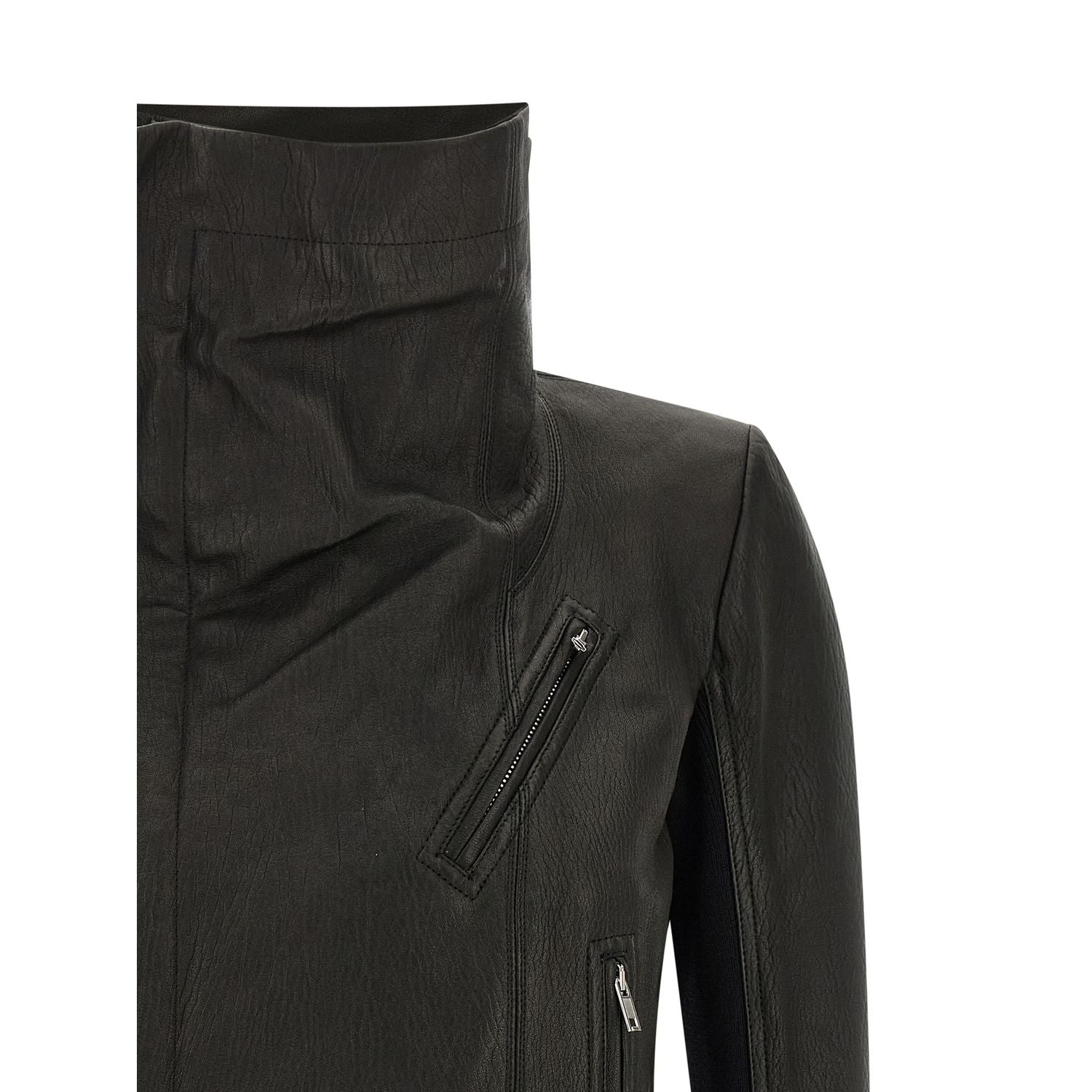 Rick Owens Black Lamb Leather Leather Jacket