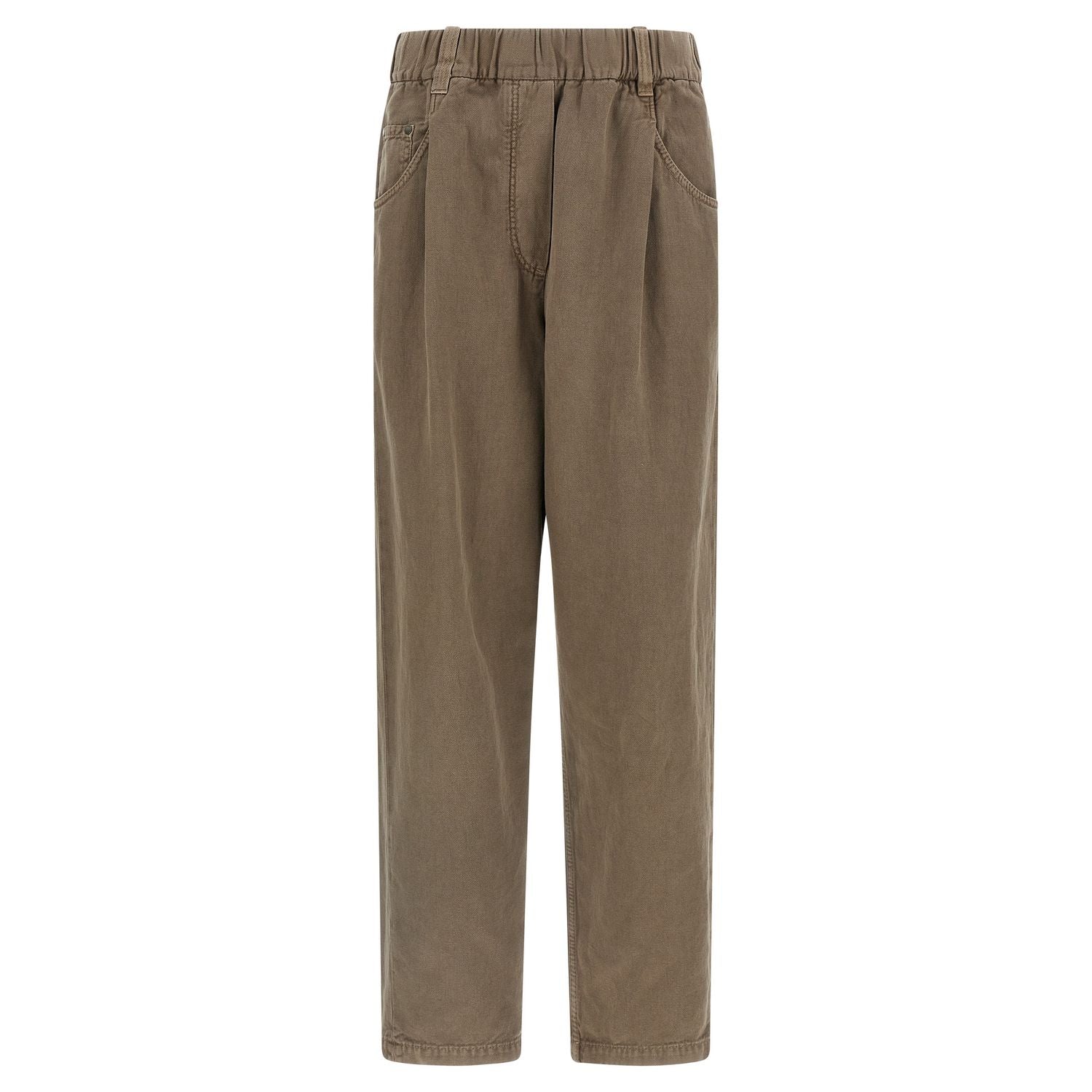 Brunello Cucinelli Brown Cotton Casual Pants