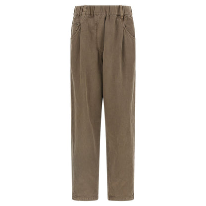 Brunello Cucinelli Brown Cotton Casual Pants