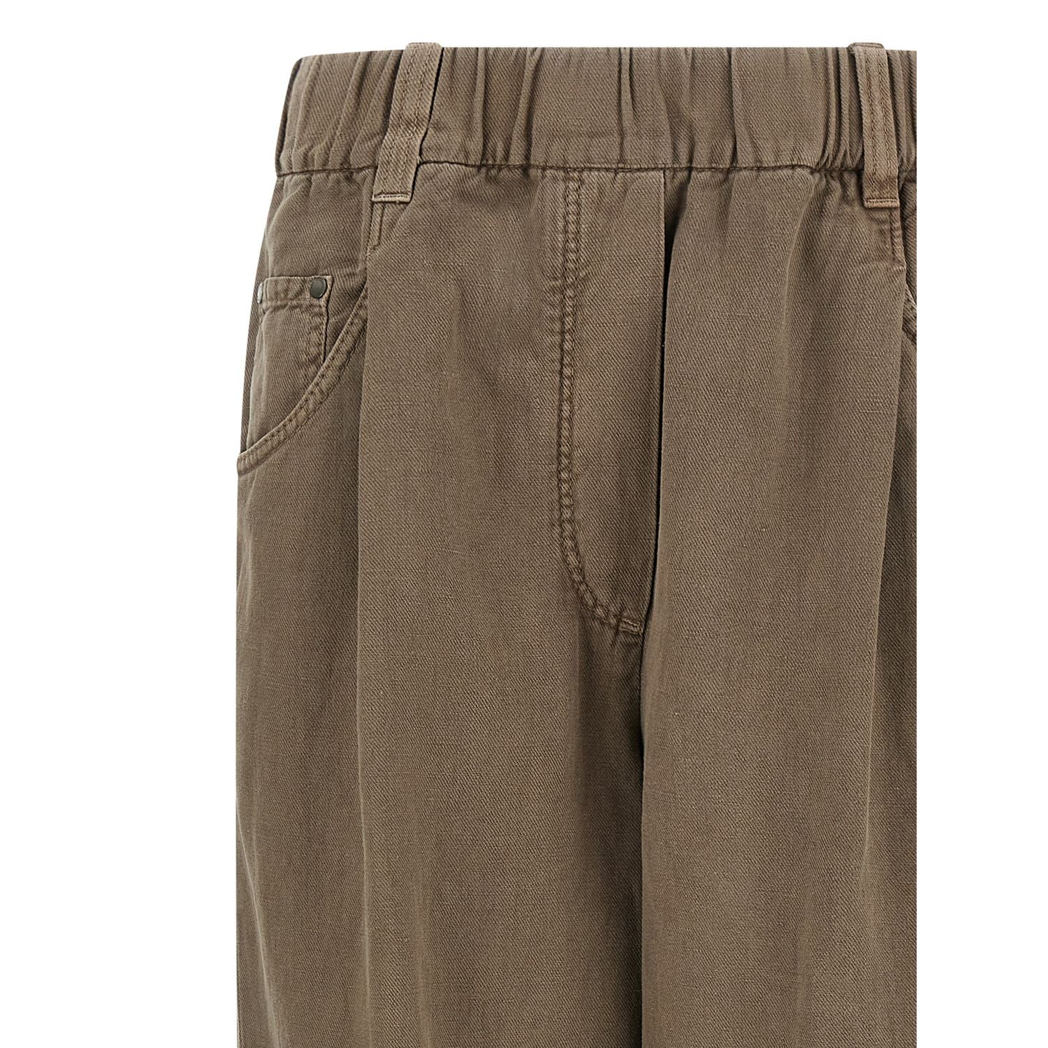 Brunello Cucinelli Brown Cotton Casual Pants