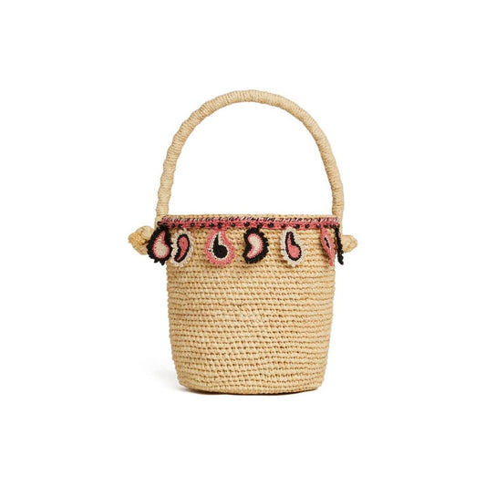 Alanui paisley-appliqué raffia basket bag LWMY002R24MAT0026184