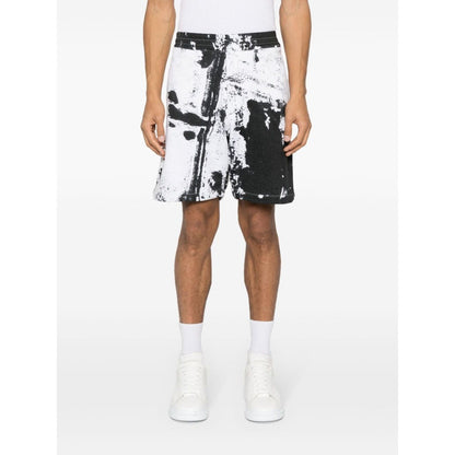 Alexander McQueen paint-splatter cotton shorts