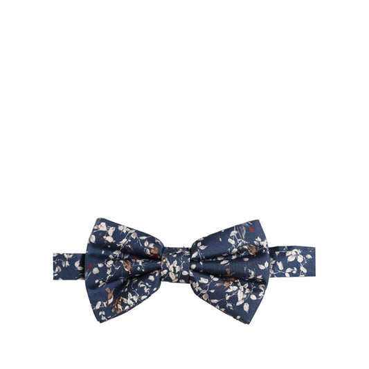 Dolce & Gabbana Men Navy Blue Floral Adjustable Neck Papillon Bow Tie