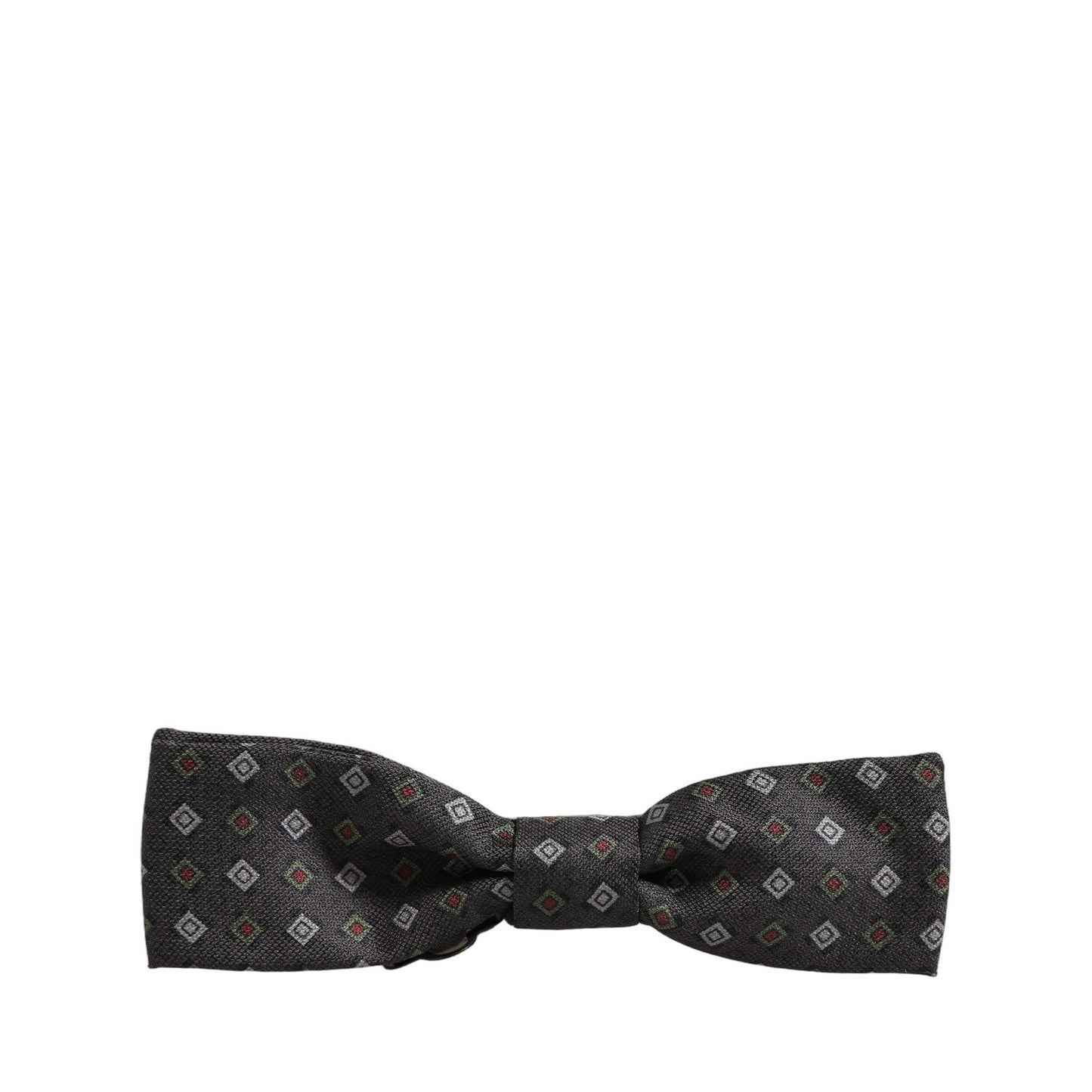 Dolce & Gabbana Men Dark Gray Geometric Adjustable Bow Tie