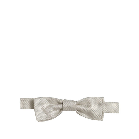 Dolce & Gabbana Men White 100% Silk Adjustable Neck Papillon Bow Tie