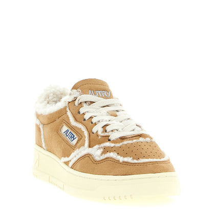 Autry Brown Lambskin Low Top Sneakers