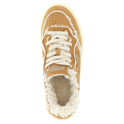 Autry Brown Lambskin Low Top Sneakers