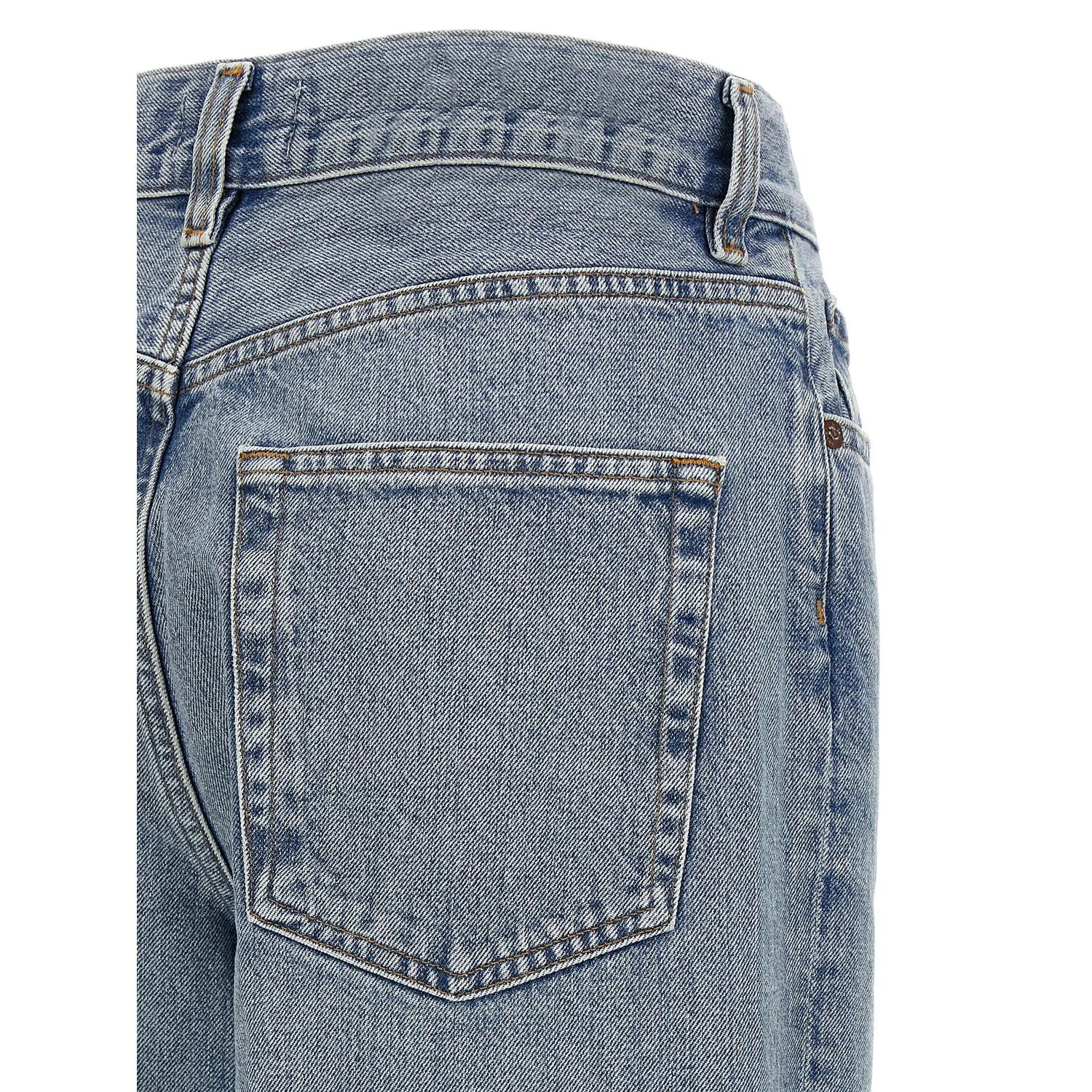 Agolde Blue Cotton Straight-Leg Jeans