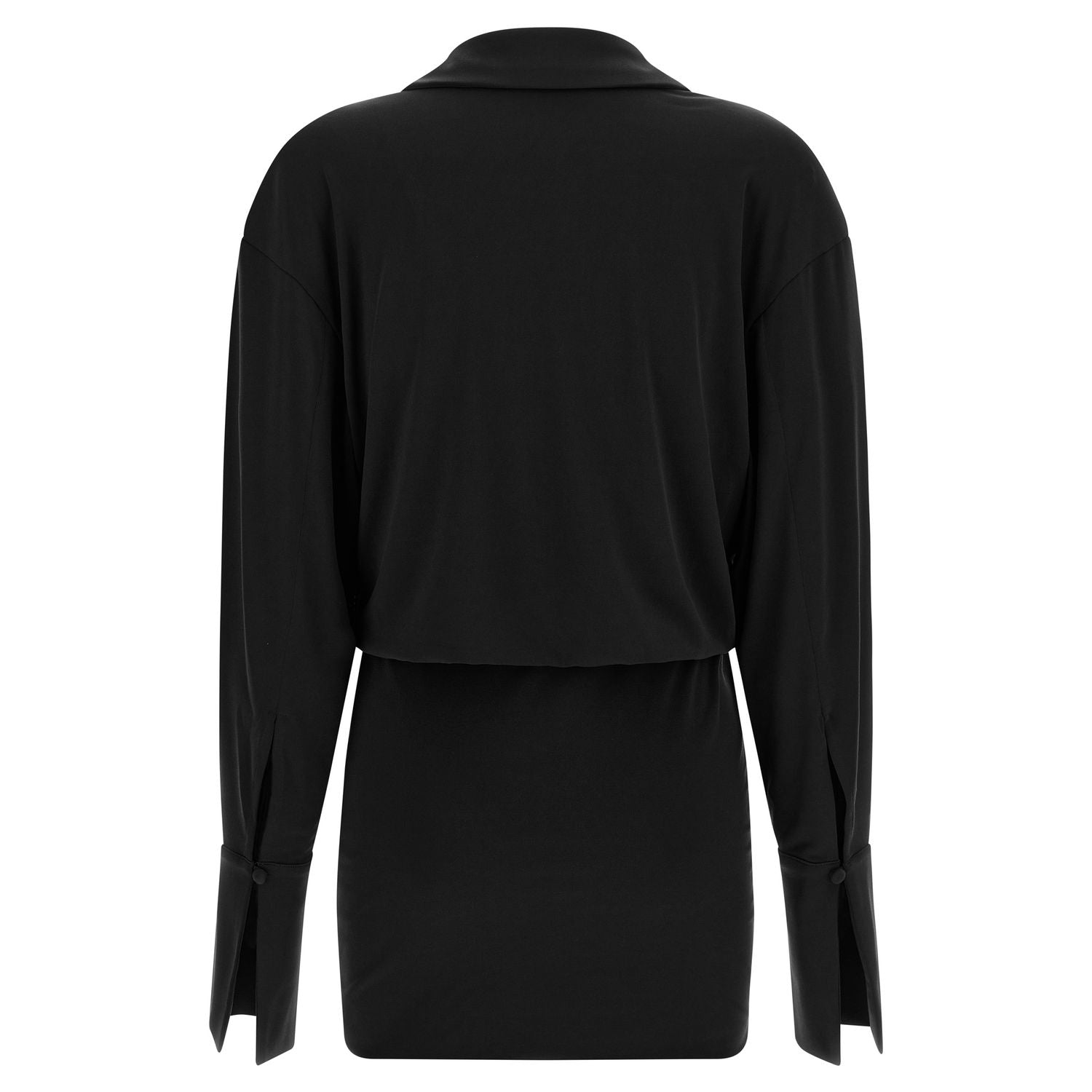 The Andamane Black Polyester Short Dress