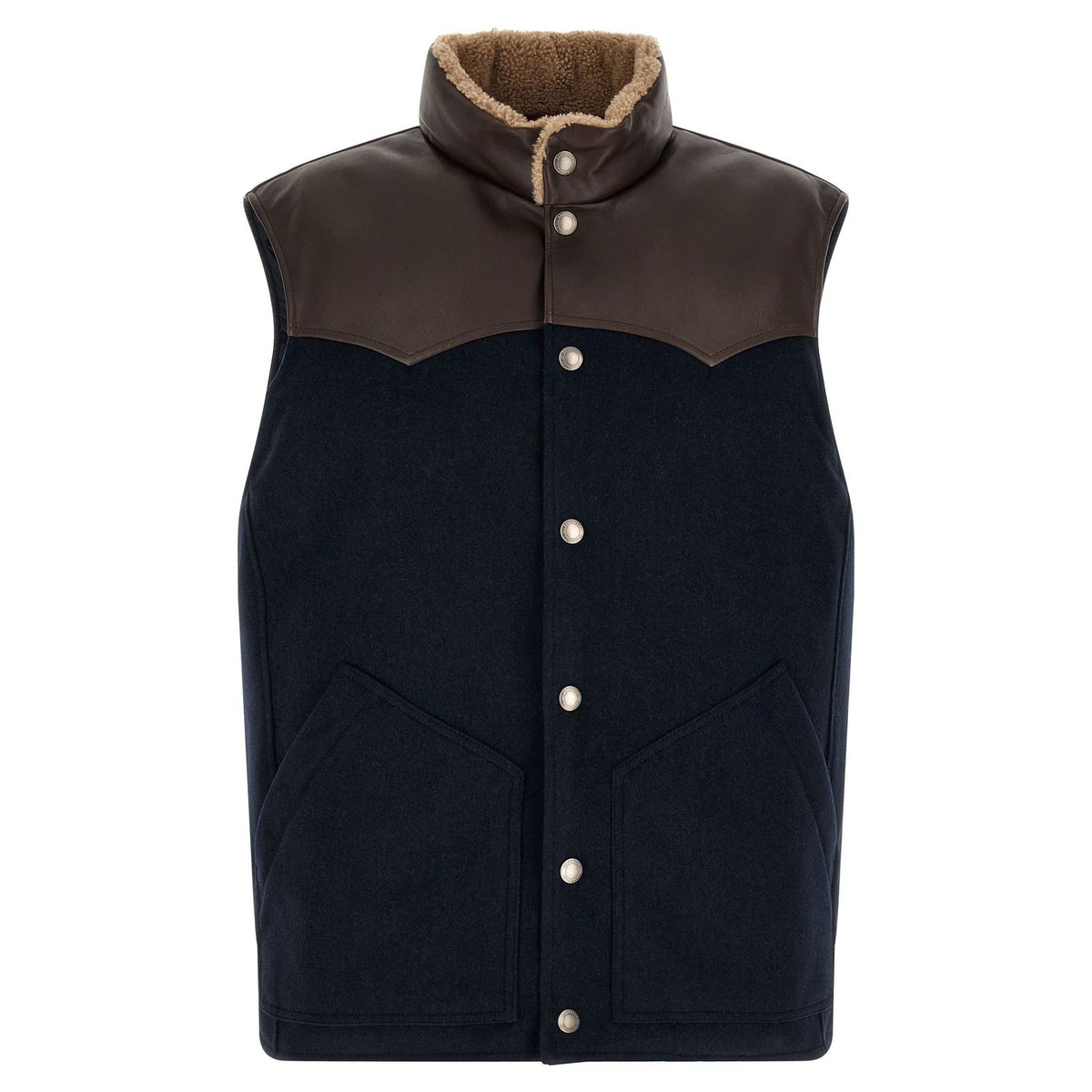 Brunello Cucinelli Blue Wool Sleeveless Jacket