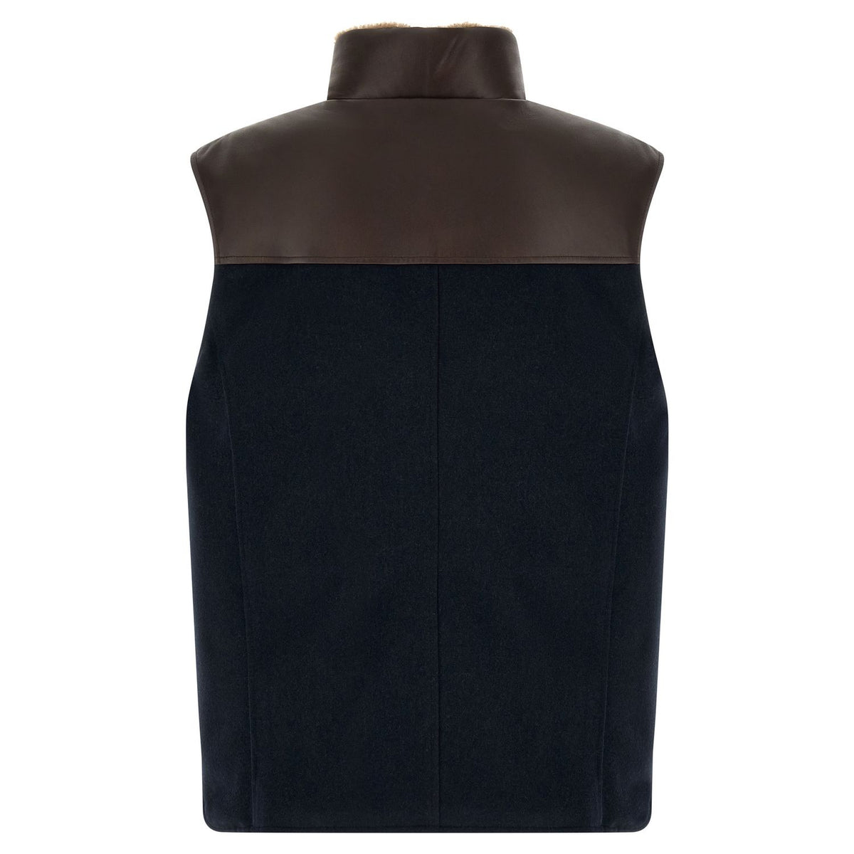 Brunello Cucinelli Blue Wool Sleeveless Jacket
