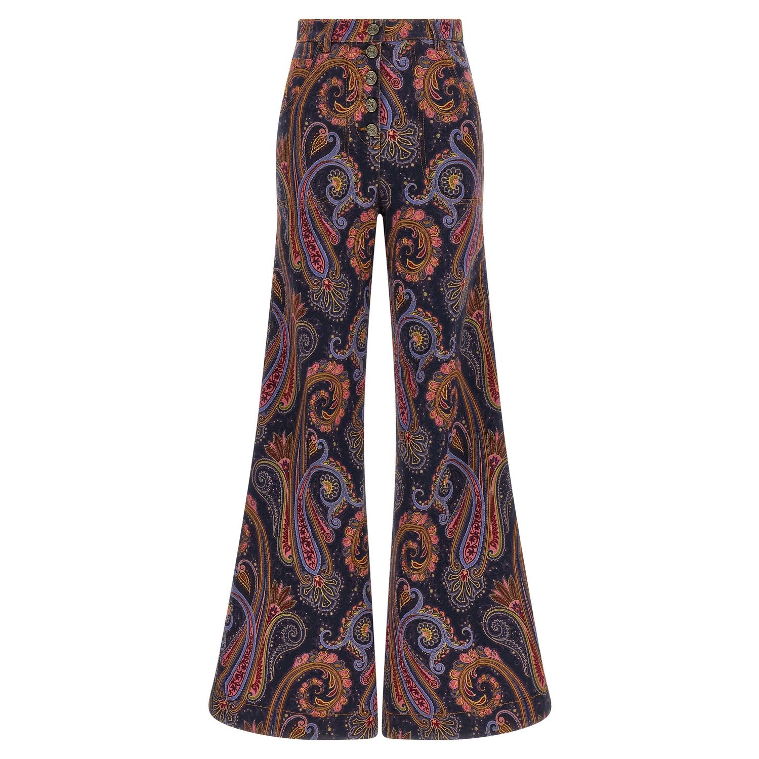 Etro Multicolor Cotton Flared Jeans