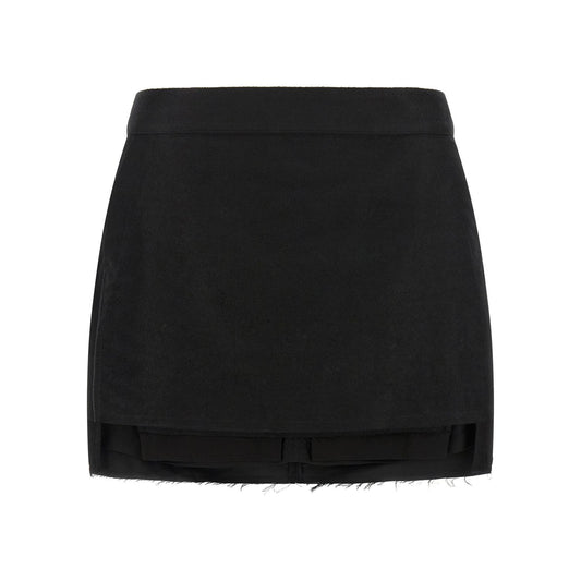 Rick Owens Black Ramie Long Skirt