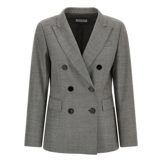 Alberto Biani Gray Wool Blazer
