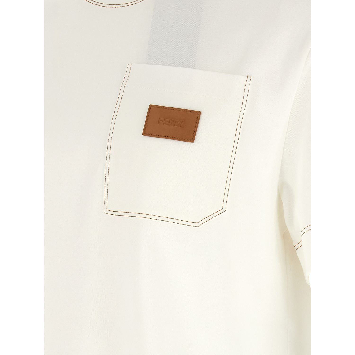 Fendi White Cotton T-Shirt