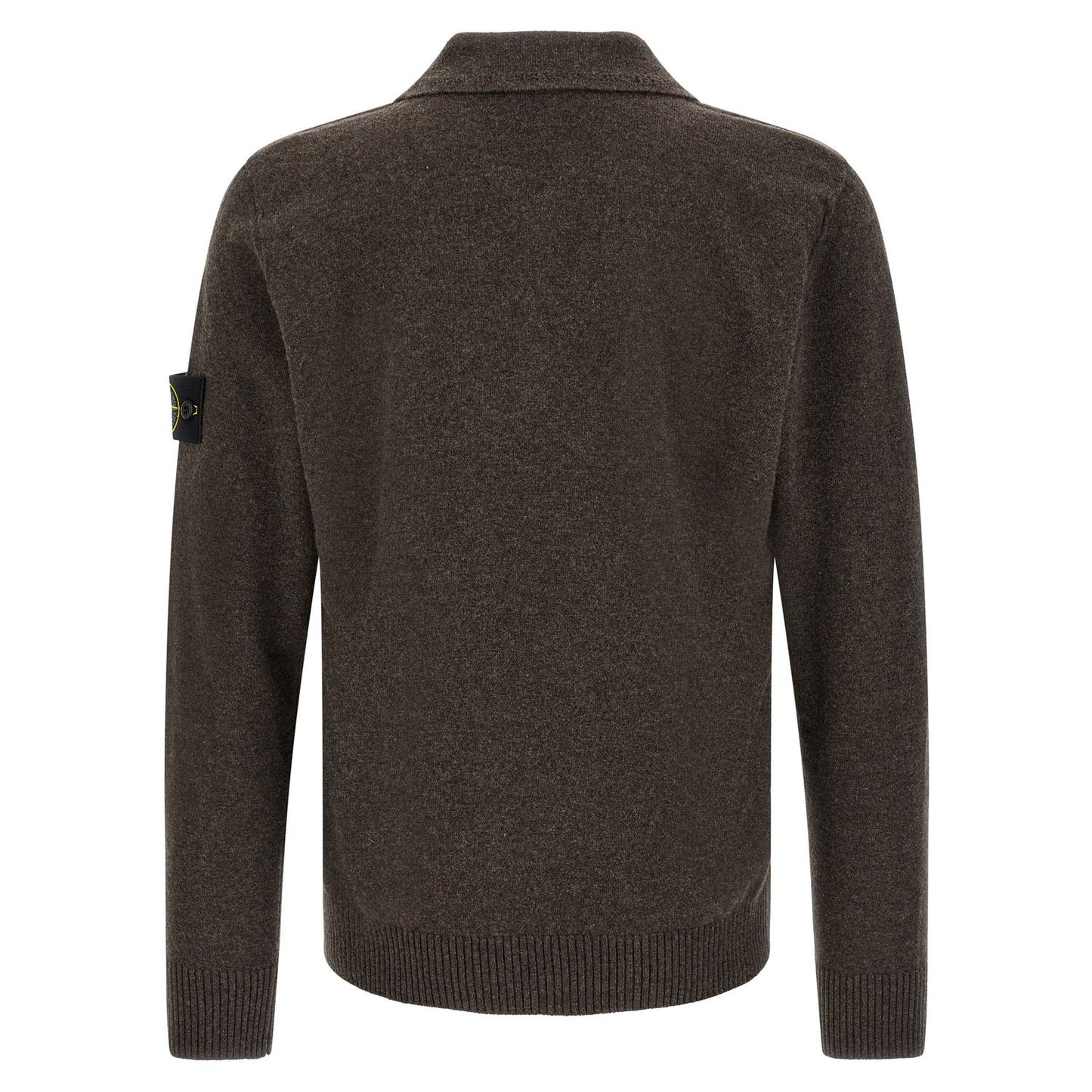 Stone Island Brown Virgin Wool Polo Shirt