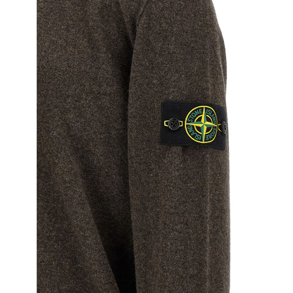 Stone Island Brown Virgin Wool Polo Shirt