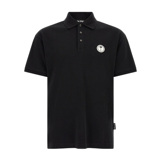 Palm Angels Black Cotton Polo Shirt