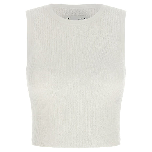 Elisabetta Franchi White Viscose Sleeveles T-Shirt