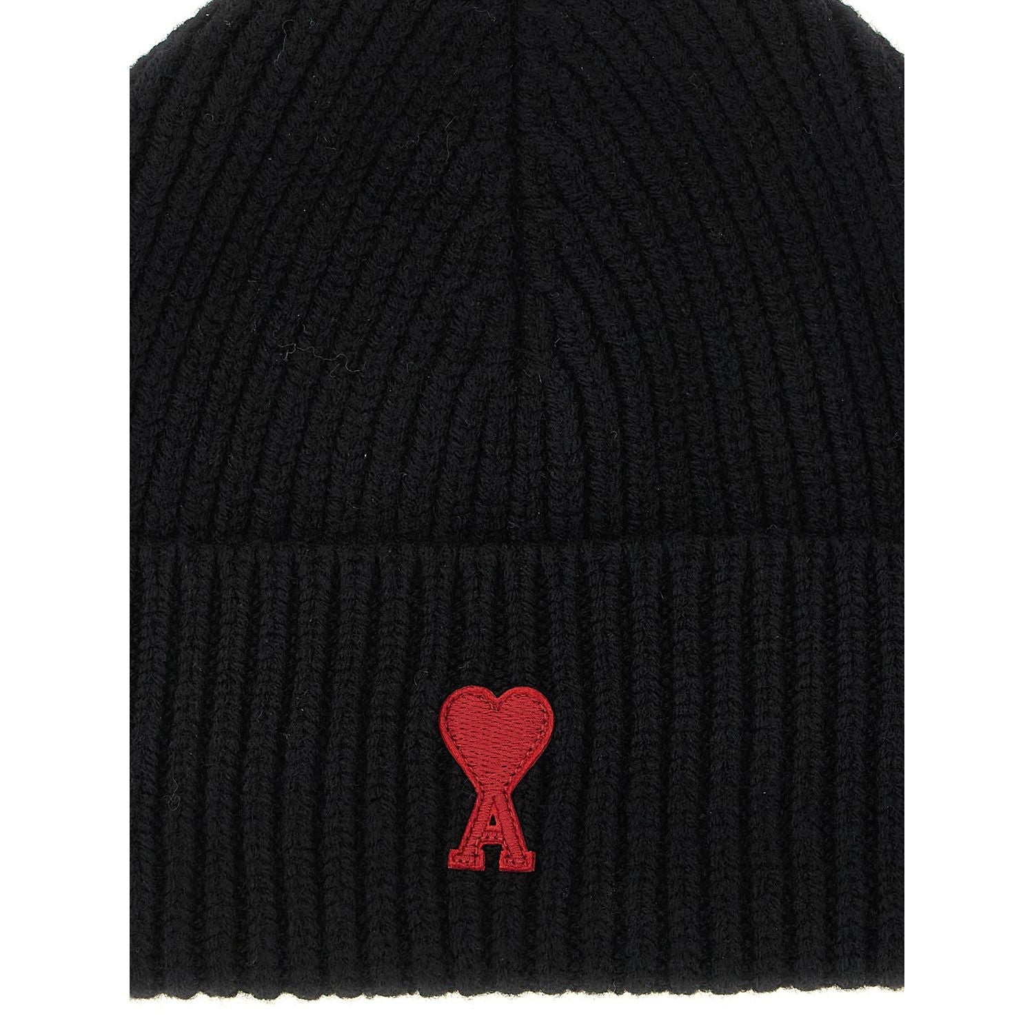 Ami Paris Black Wool Beanie