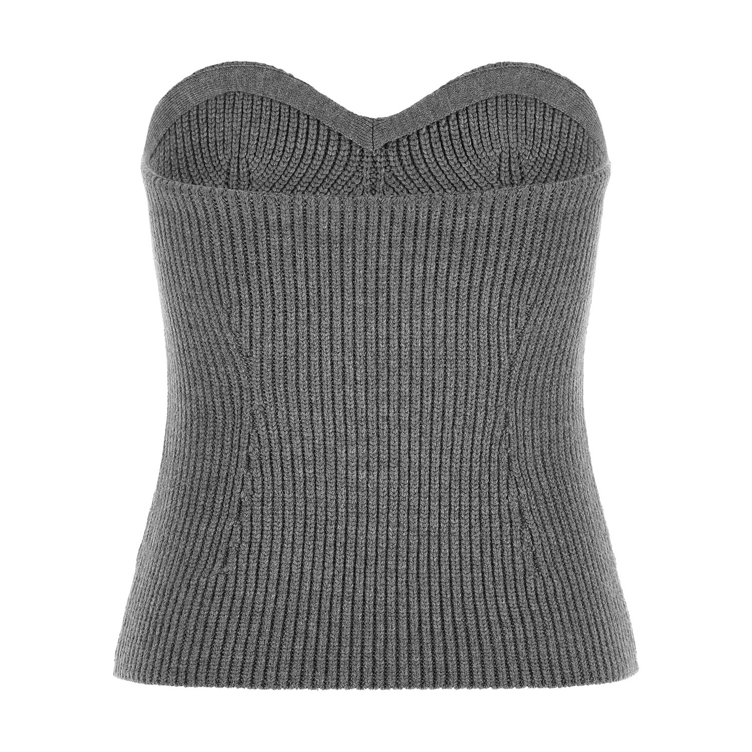 Jil Sander Gray Virgin Wool Blouse