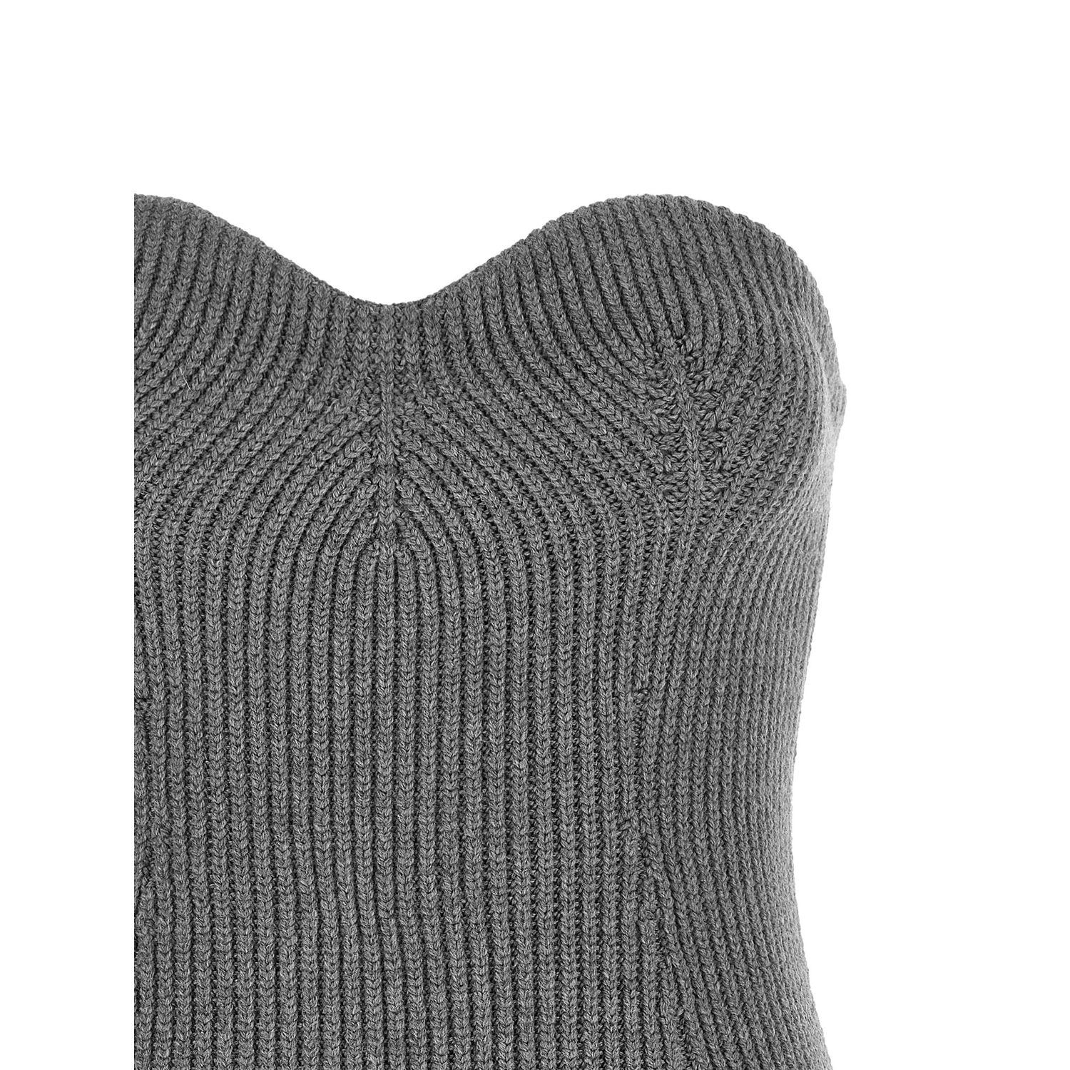 Jil Sander Gray Virgin Wool Blouse