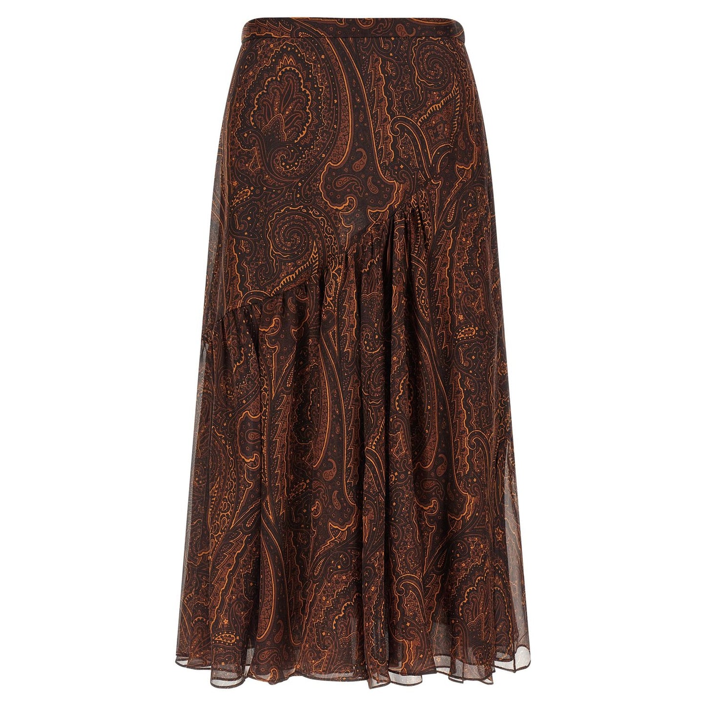 Etro Brown Silk Mini Skirt