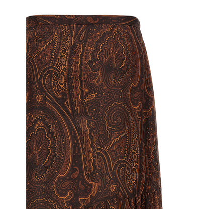 Etro Brown Silk Mini Skirt
