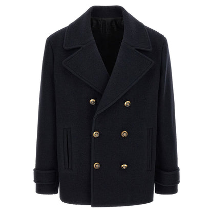 Balmain Blue Virgin Wool Coat