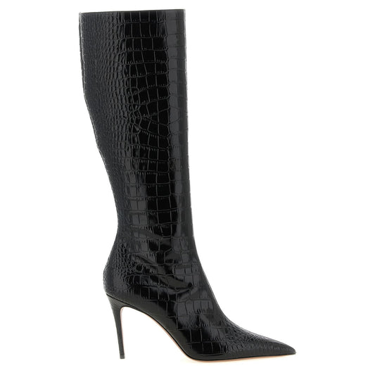 Paris Texas Black Calfskin Over The Knee