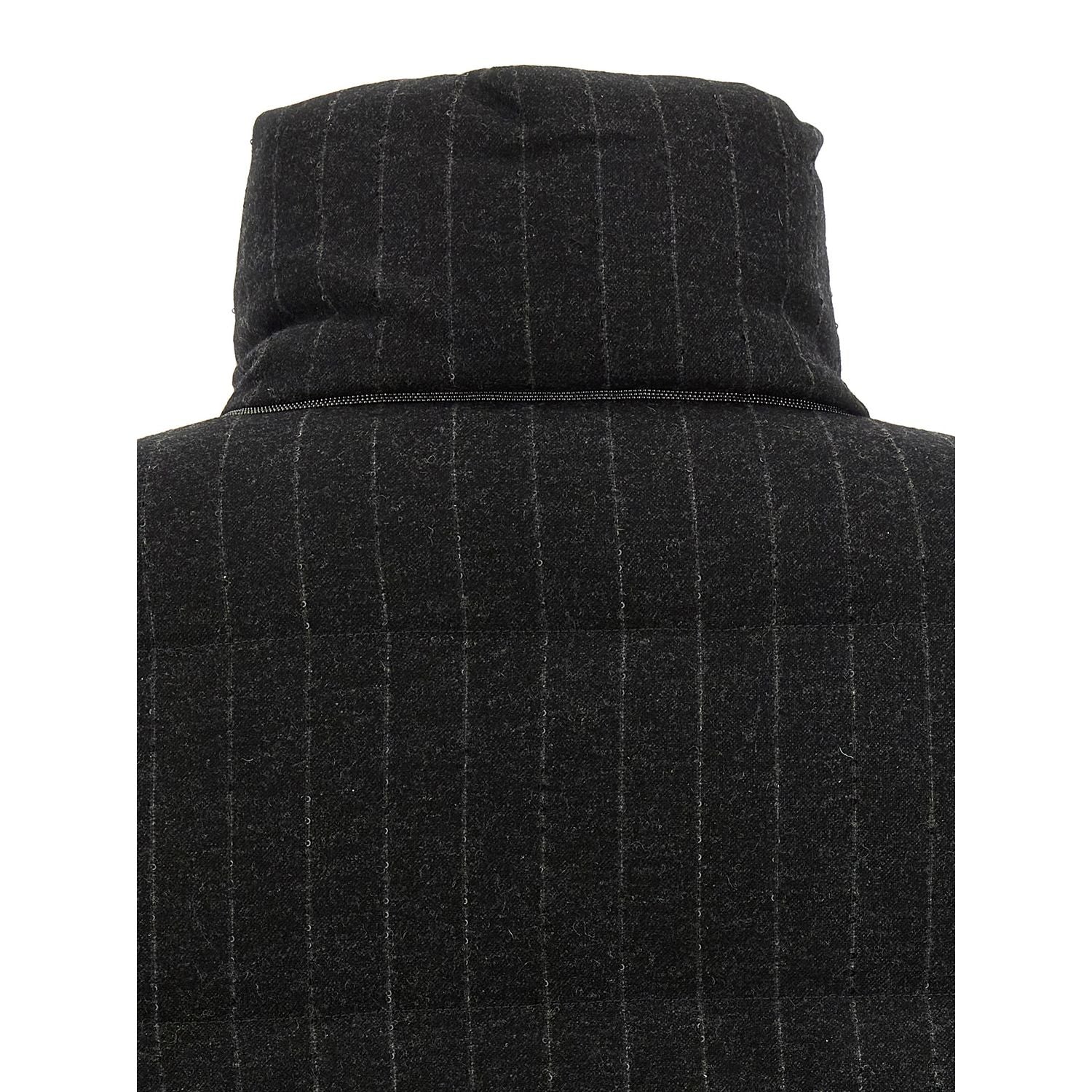 Brunello Cucinelli Gray Virgin Wool Full-Length Jacket