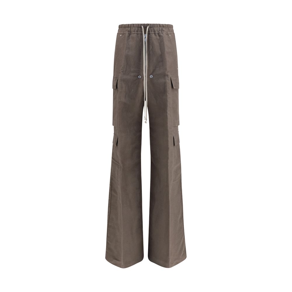 Rick Owens Brown Ramie Cargo Pants