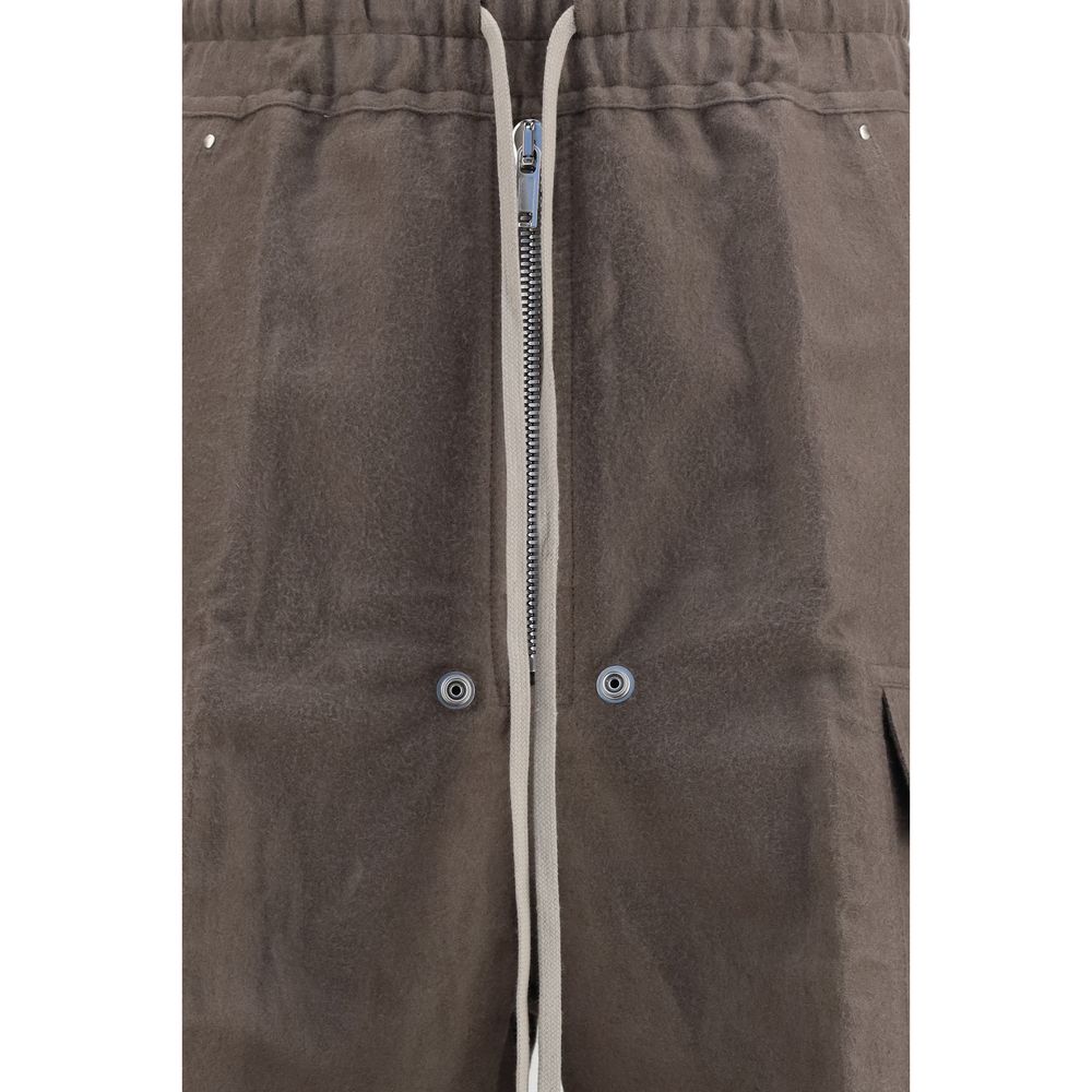 Rick Owens Brown Ramie Cargo Pants