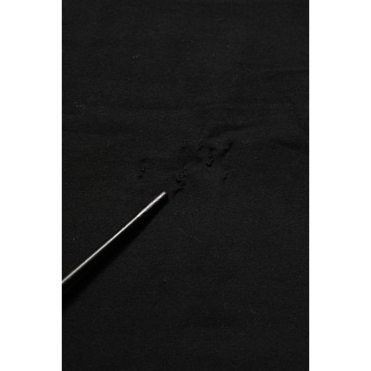 Dolce & Gabbana Black Cotton HighWaist Cropped Leggings Pants
