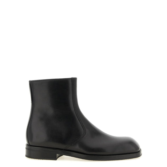 Lemaire Black Lamb Leather Ankle Boots