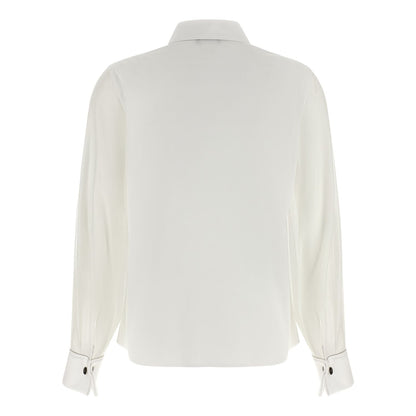 Peserico White Cotton Blouse
