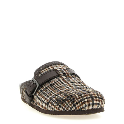 Brunello Cucinelli Brown Alpaca Leather Clogs