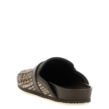 Brunello Cucinelli Brown Alpaca Leather Clogs