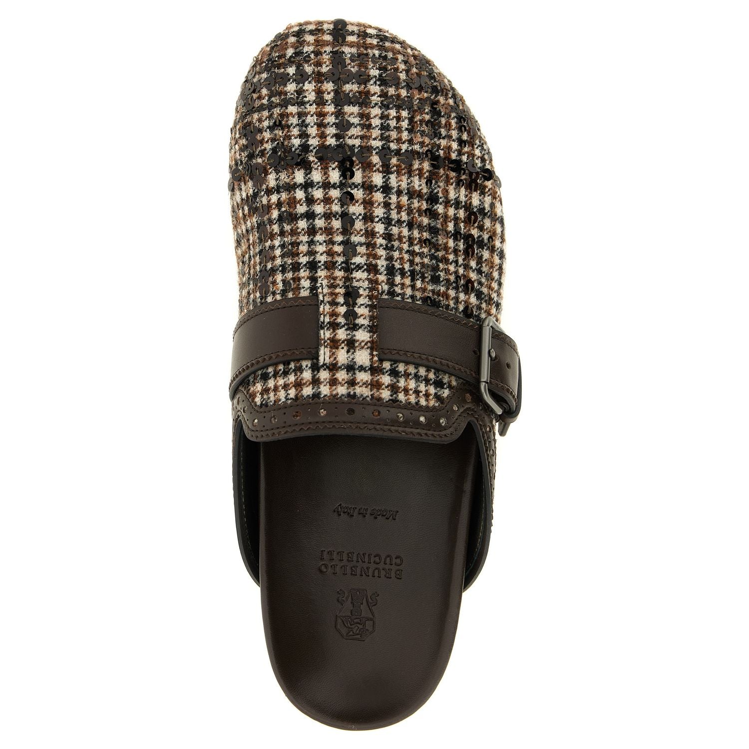 Brunello Cucinelli Brown Alpaca Leather Clogs