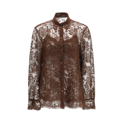 Ermanno Scervino Brown Polyester Shirt