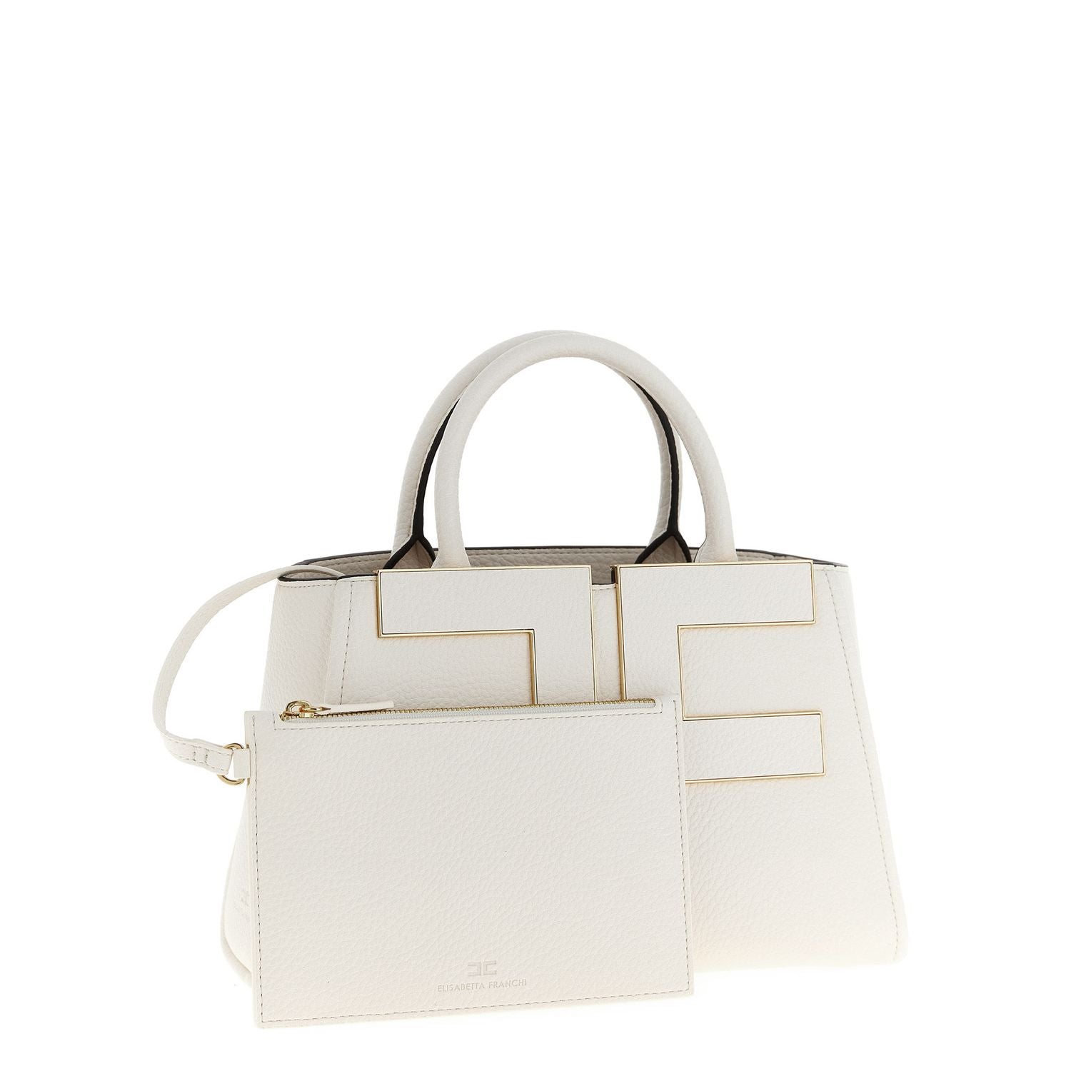 Elisabetta Franchi White Polyester Tote Bag