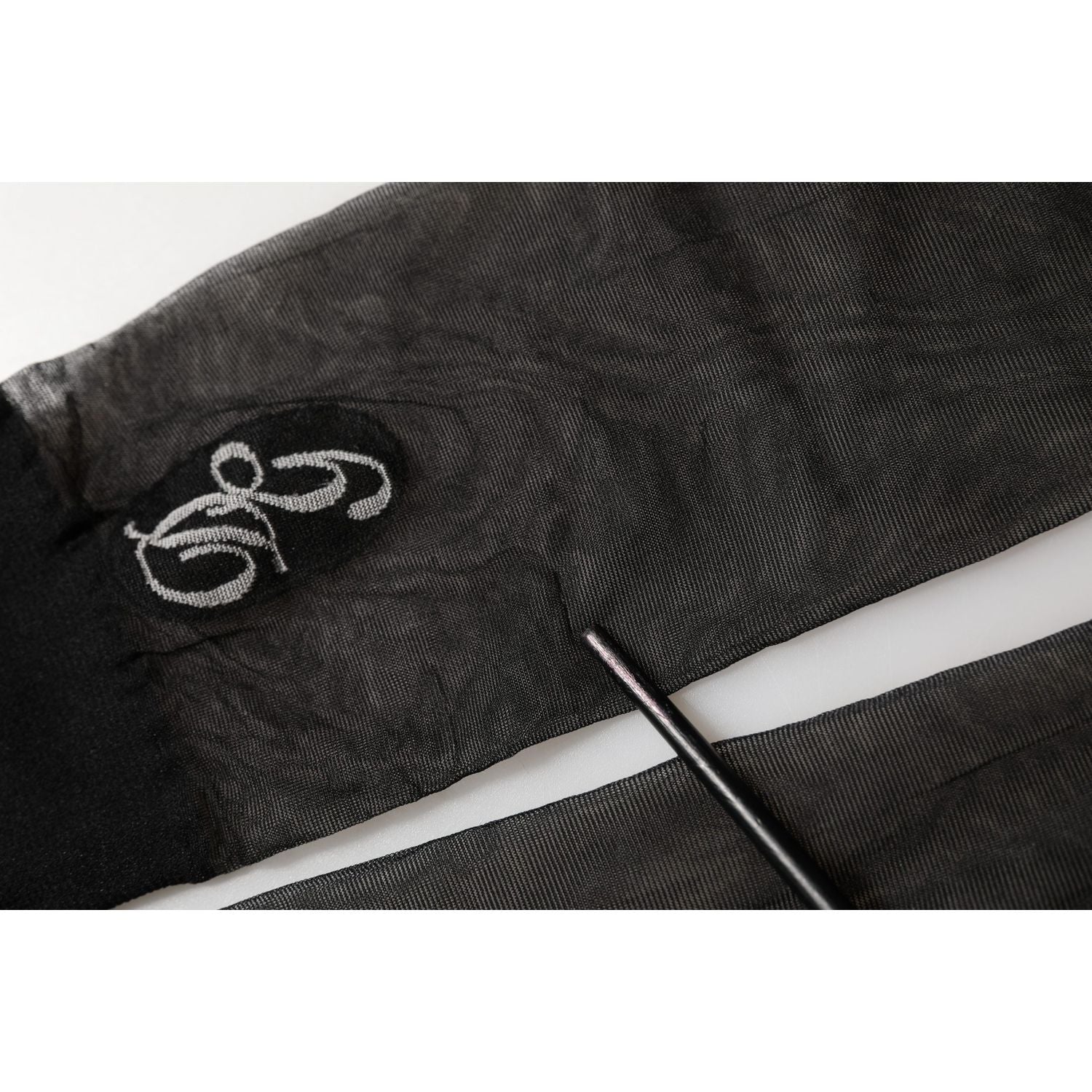 Dolce & Gabbana Black Nylon Mesh Sheer Calf Long Accessory Socks