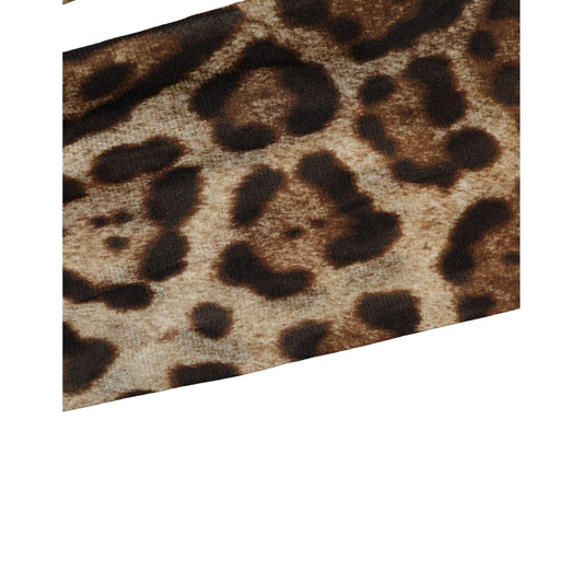 Dolce & Gabbana Brown Leopard Nylon Tights Stocking Pantyhose Socks