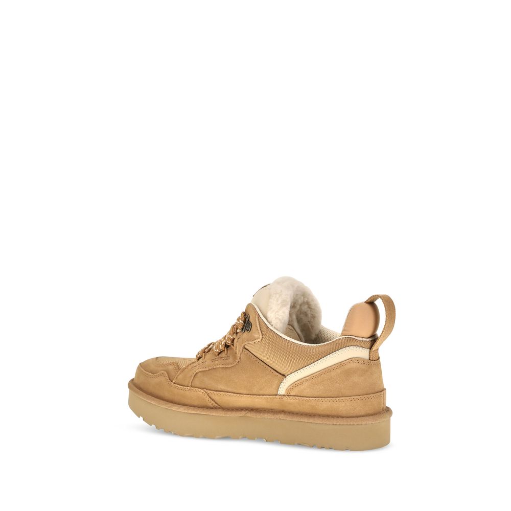 UGG Beige Calf Leather Bos Taurus Chunky Sneakers